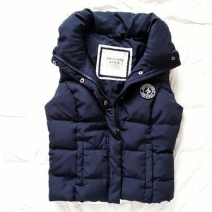 Abercrombie & Fitch Blue Down Zip Up Puffer Vest M